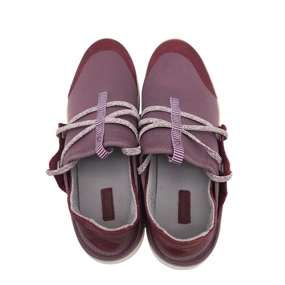 Olukai Miki Li‎ (Womens 8) Plum Purple Lace Up Slip On Shoes Sneaker Lightweight